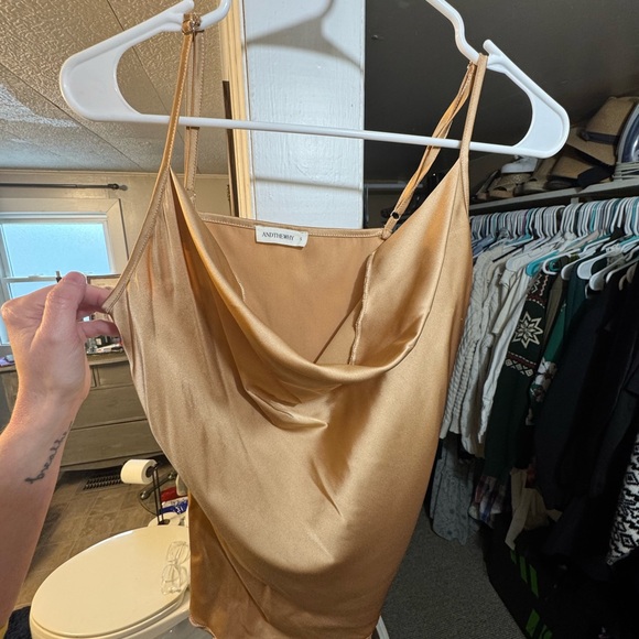 🌟 3/$20 Eligible! Andthewhy Gold Camisole Top - Picture 3 of 6